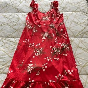 Red flower dress